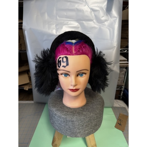 Burberry Black Faux‎ Fur Ear Warmers Headband Rainbow Hair Accents main image 5
